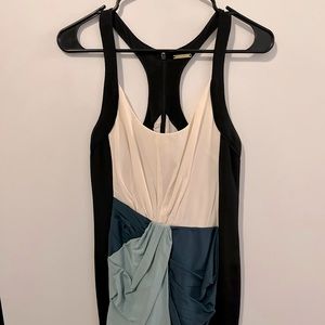 Rebecca Minkoff silk racerback dress.